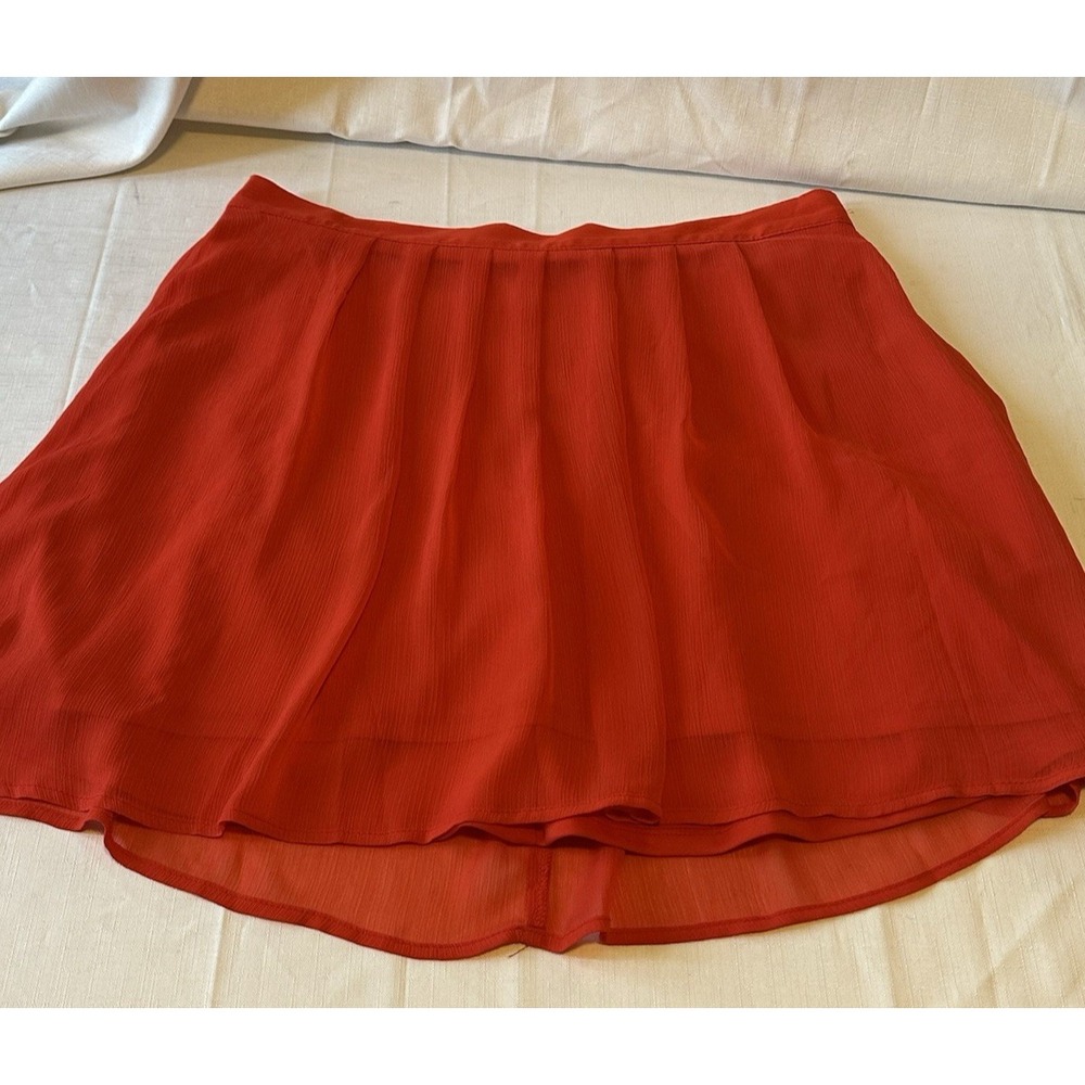 Old Navy Red Flare Skirt Pleated. Lined. Size Medium.  Summer Spring Casual.‎ - Picture 2 of 6
